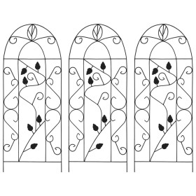 Soporte para plantas trepadoras 3 uds hierro negro 40x100