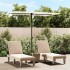 Sombrilla de jardín con palo de aluminio blanco arena 2x1,5