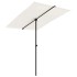 Sombrilla de jardín con palo de aluminio blanco arena 2x1,5