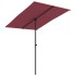 Sombrilla de jardín con palo de aluminio rojo burdeos 2x1,5