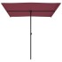 Sombrilla de jardín con palo de aluminio rojo burdeos 2x1,5