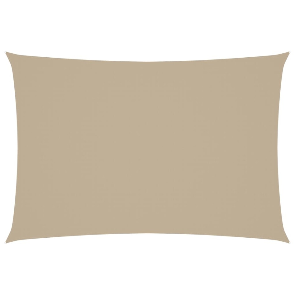 Toldo de vela rectangular tela Oxford beige 2,5x4,5