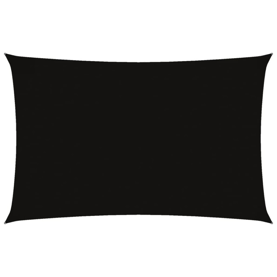 Toldo de vela rectangular tela Oxford negro 2,5x5