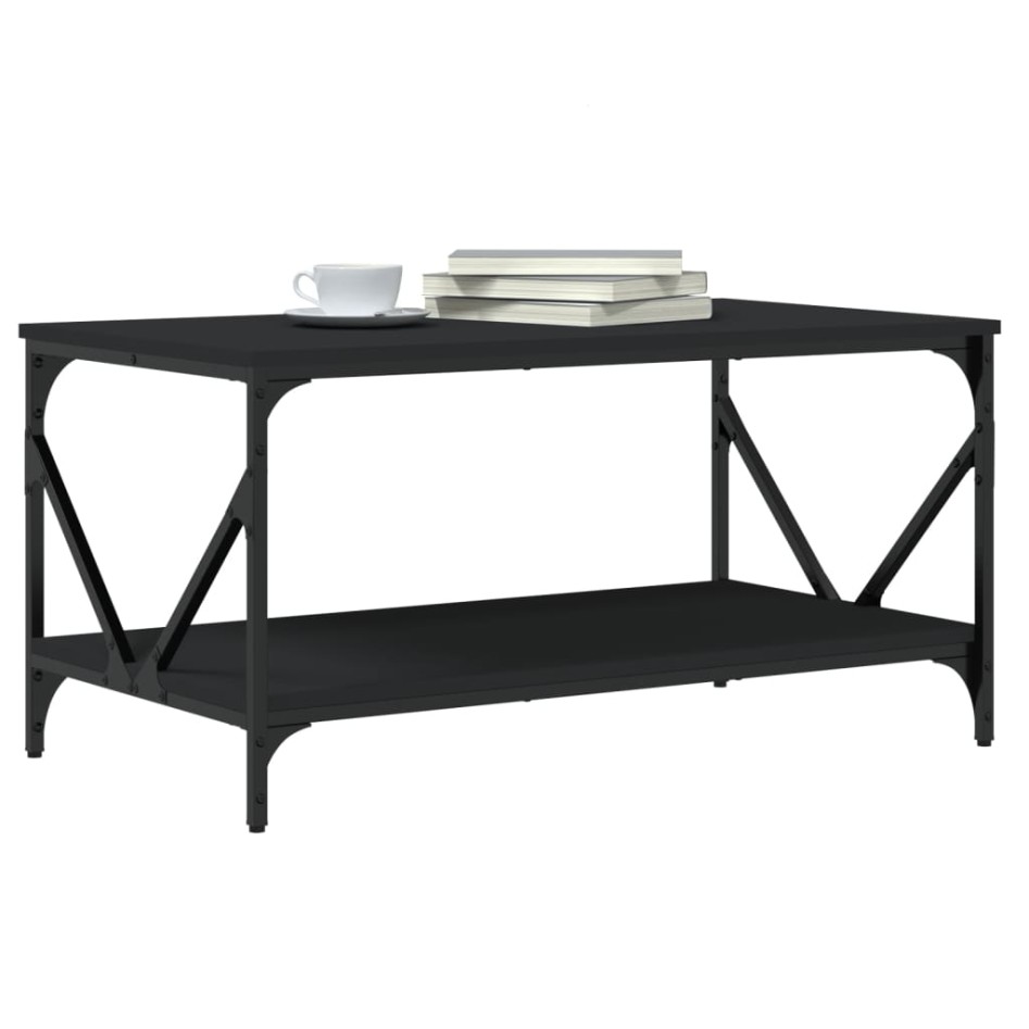 Mesa de centro madera contrachapada negro 90x50x45