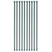Postes de jardín 10 unidades 1 m metal verde