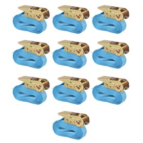Correas de sujeción de trinquete 10 uds azul 0,8 T 4 m x 25