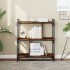 Librería 3 estantes madera ingeniería roble ahumado 76x32x88