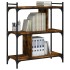 Librería 3 estantes madera ingeniería roble ahumado 76x32x88