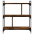 Librería 3 estantes madera ingeniería roble ahumado 76x32x88
