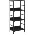Estantería de madera de ingeniería negra 50x33x117,5