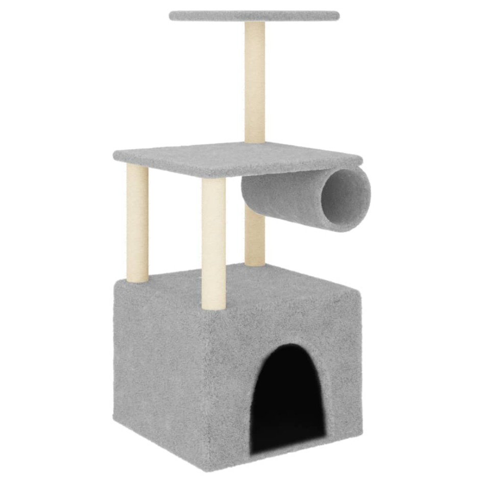Árbol rascador gatos con postes de sisal gris claro 109,5