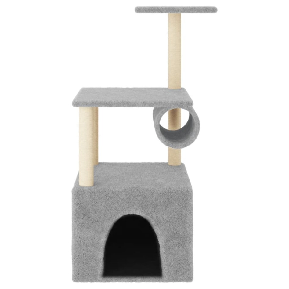 Árbol rascador gatos con postes de sisal gris claro 109,5
