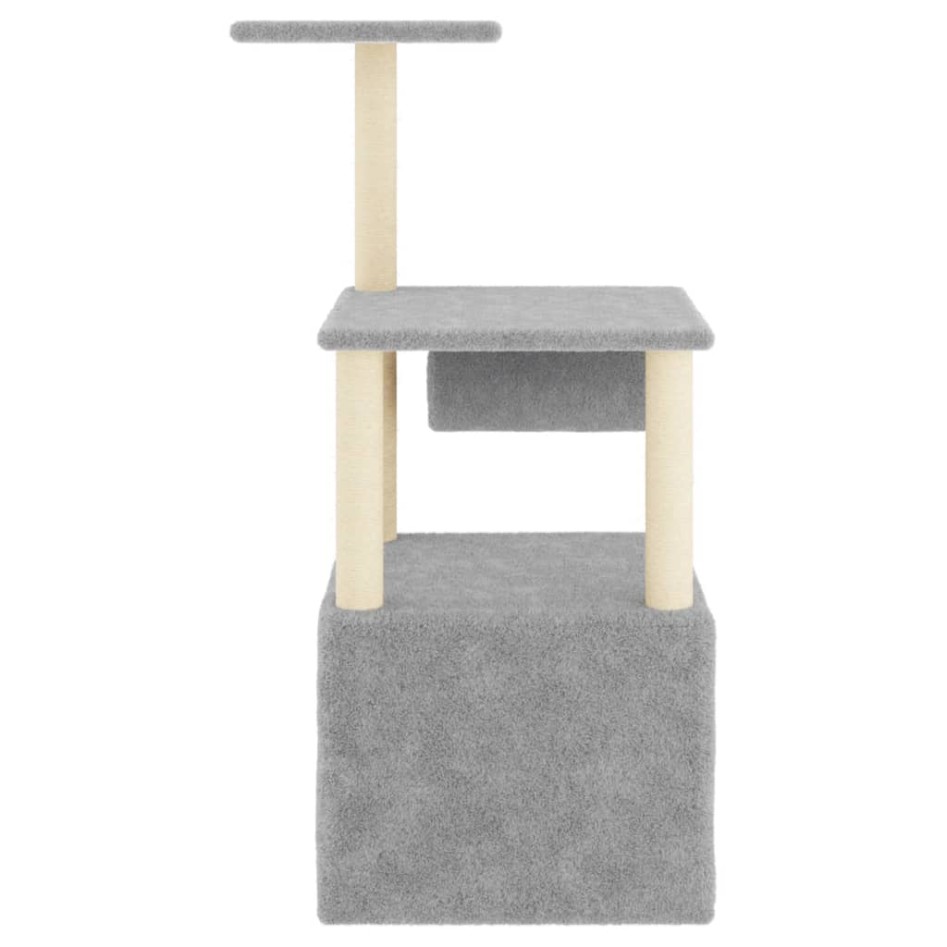 Árbol rascador gatos con postes de sisal gris claro 109,5