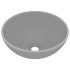 Lavabo de lujo redondo cerámica gris claro mate 32,5x14