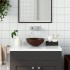 Lavabo de cuarto de baño redondo cerámica marrón