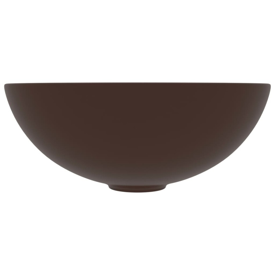 Lavabo de cuarto de baño redondo cerámica marrón