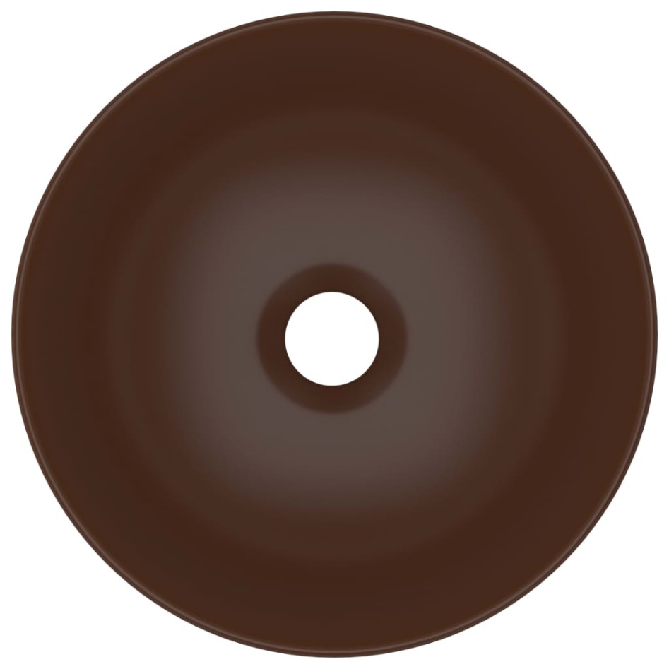 Lavabo de cuarto de baño redondo cerámica marrón