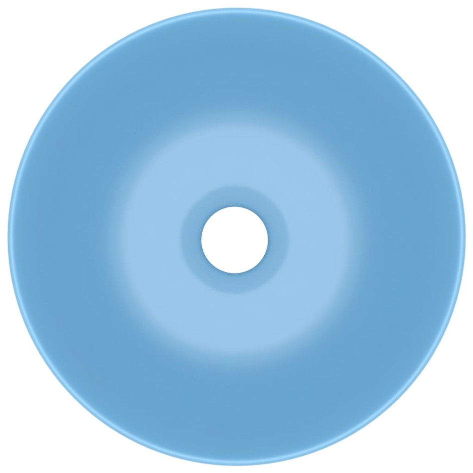 Lavabo de cuarto de baño redondo cerámica azul