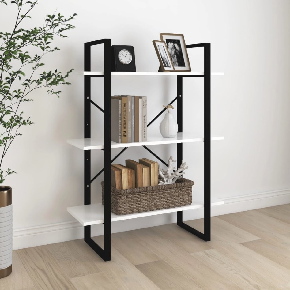 Estantería de madera contrachapada blanco 80x30x105