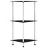 Estantería 3 niveles cristal templado negro 30x30x67