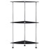 Estantería 3 niveles cristal templado negro 30x30x67