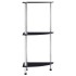 Estantería 3 niveles cristal templado negro 30x30x67