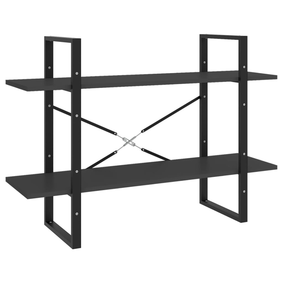 Estantería de 2 niveles madera contrachapada gris 100x30x70