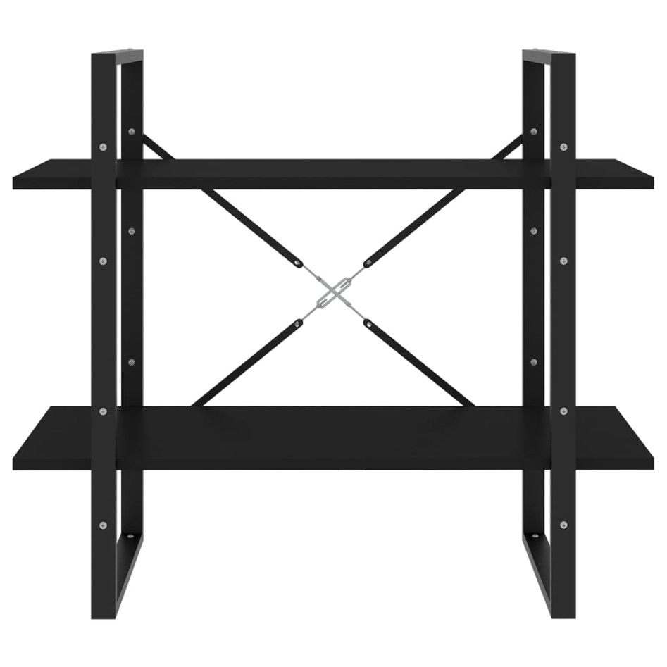Estantería de 2 niveles madera contrachapada negro 80x30x70