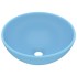 Lavabo de lujo redondo cerámica azul claro mate 32,5x14
