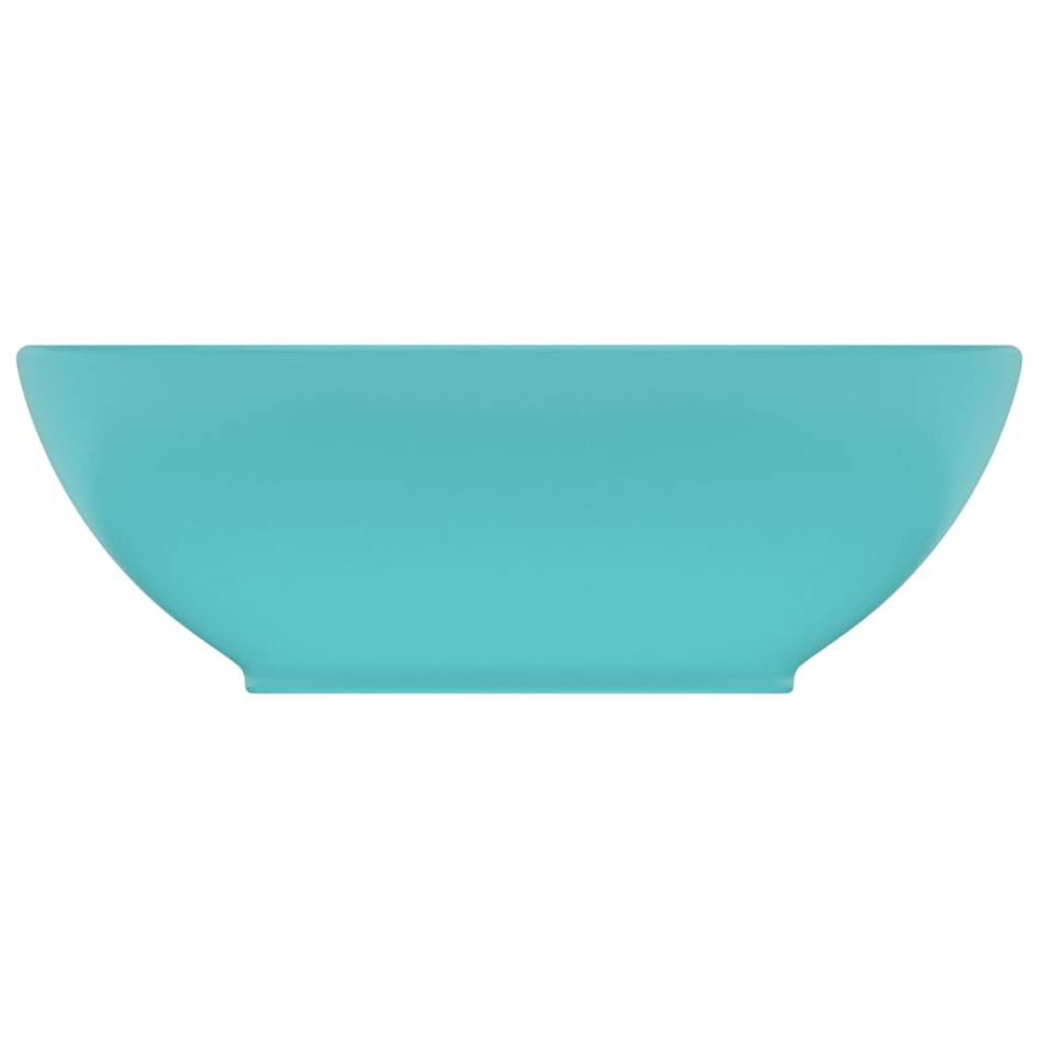 Lavabo de lujo ovalado cerámica verde claro mate 40x33