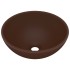Lavabo de lujo redondo cerámica marrón oscuro mate 32,5x14