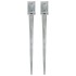 Picas de tierra 2 uds acero galvanizado plateado 9x9x90