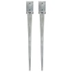 Picas de tierra 2 uds acero galvanizado plateado 9x9x90 cm