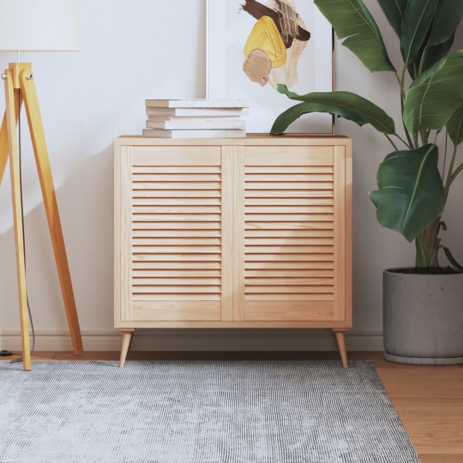 Puertas de armario de lamas 2 uds madera de pino 61,5x39,4