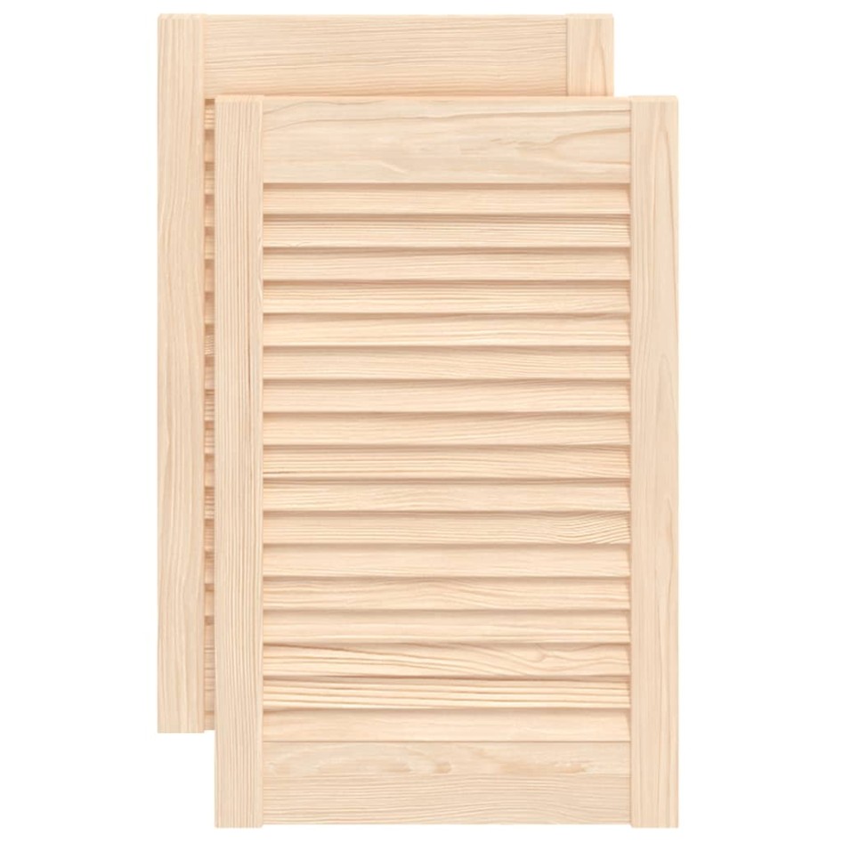 Puertas de armario de lamas 2 uds madera de pino 61,5x39,4