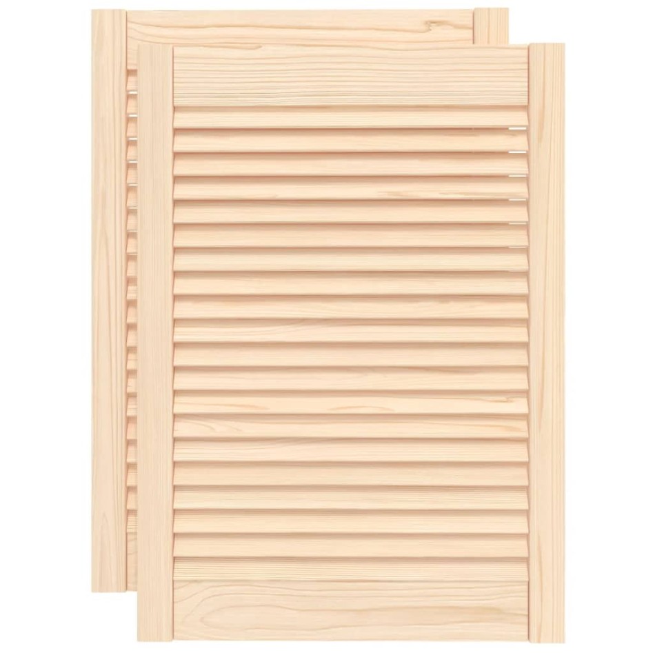 Puertas de armario de lamas 2 uds madera de pino 69x49,4