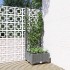 Jardinera con enrejado PP gris claro 40x40x121,5