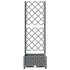 Jardinera con enrejado PP gris claro 40x40x121,5