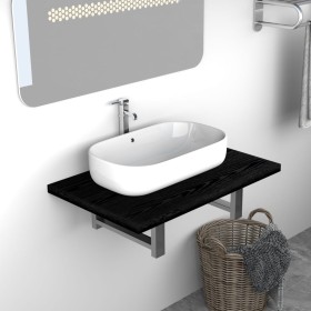 Mueble de cuarto de baño negro 60x40x16,3