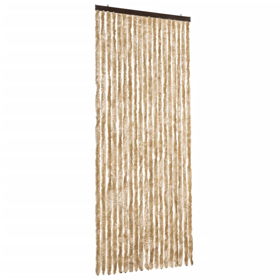 Cortina mosquitera de chenilla beige 56x185