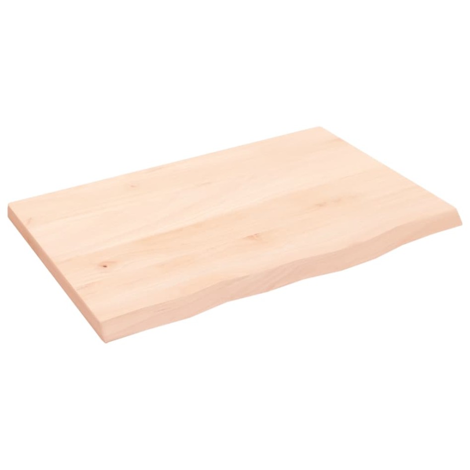 Tablero de mesa madera maciza de roble sin tratar 60x40x2