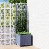 Jardinera con enrejado PP azul gris 40x40x136