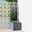 Jardinera con enrejado PP azul gris 40x40x136 cm