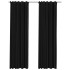 Cortinas opacas ganchos look de lino 2 pzas antracita