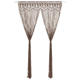 Cortina de macramé algodón gris taupé 140x240