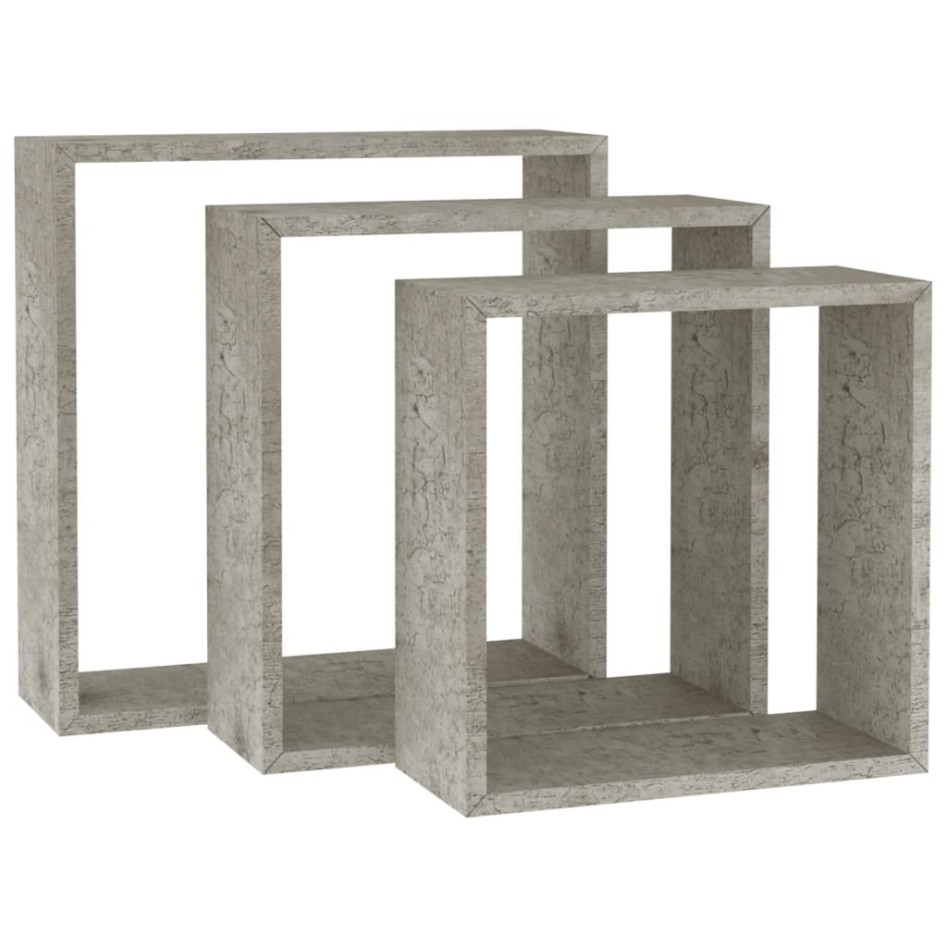 Estantes cubo de pared 3 unidades gris