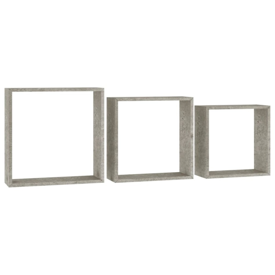 Estantes cubo de pared 3 unidades gris