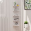 Estante de esquina pared madera ingeniería blanco 19x19x123 cm
