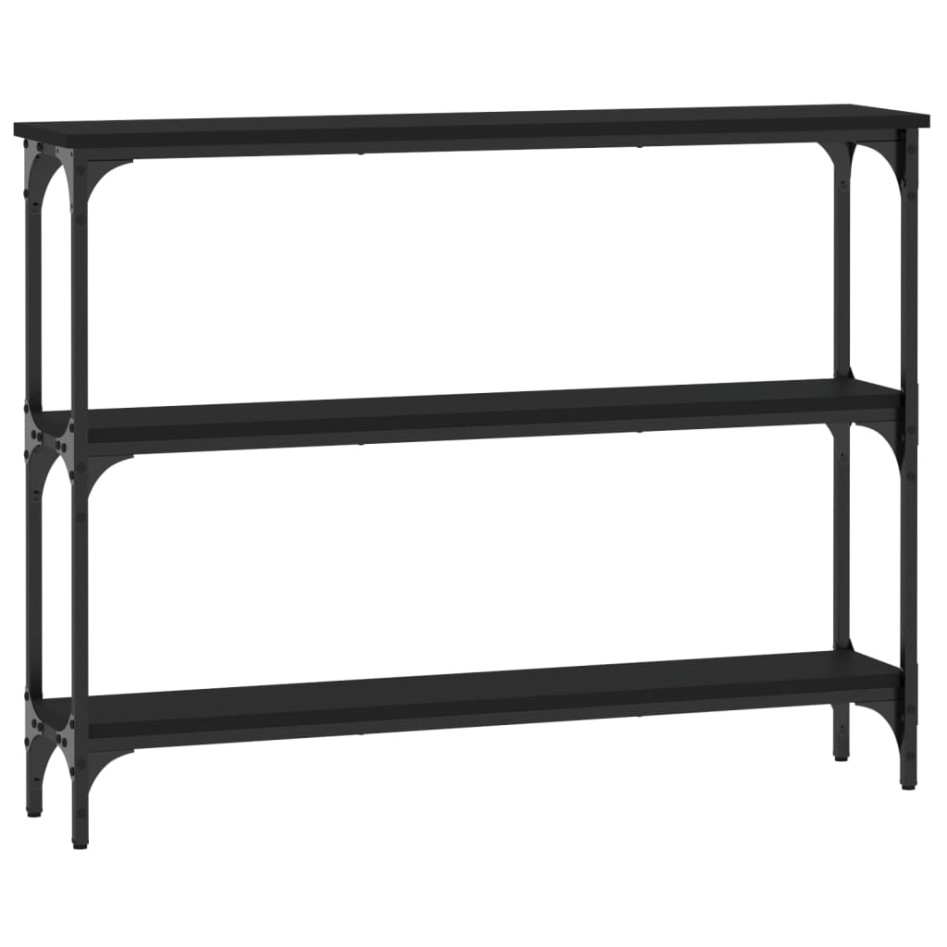 Mesa consola madera de ingeniería negra 100x22,5x75