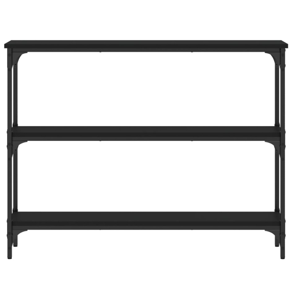 Mesa consola madera de ingeniería negra 100x22,5x75